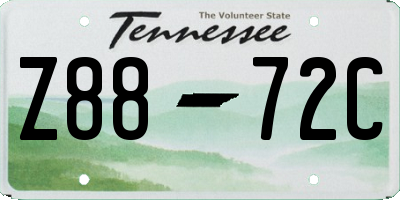 TN license plate Z8872C