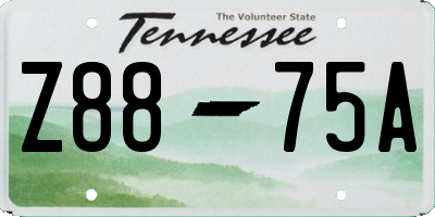 TN license plate Z8875A