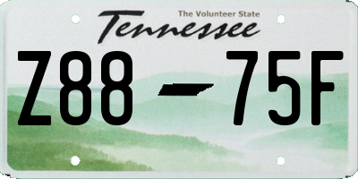 TN license plate Z8875F