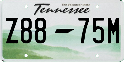 TN license plate Z8875M
