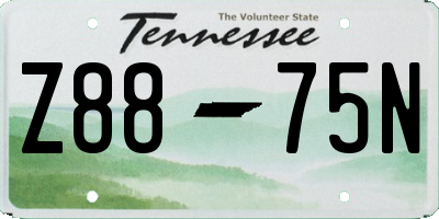 TN license plate Z8875N