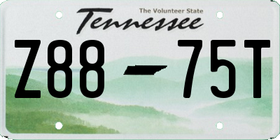 TN license plate Z8875T