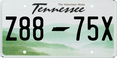 TN license plate Z8875X