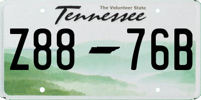 TN license plate Z8876B