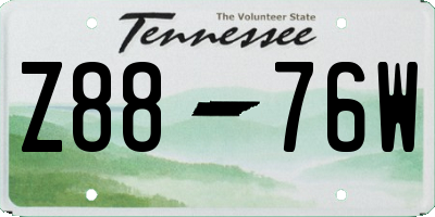 TN license plate Z8876W