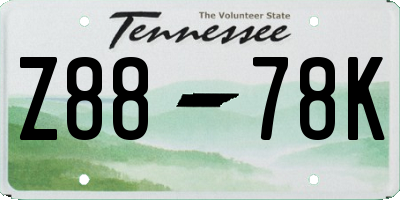 TN license plate Z8878K
