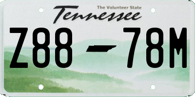 TN license plate Z8878M