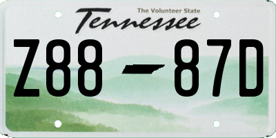 TN license plate Z8887D