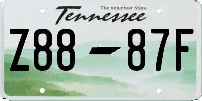 TN license plate Z8887F