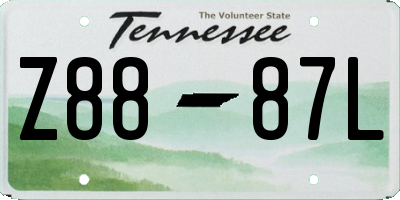 TN license plate Z8887L