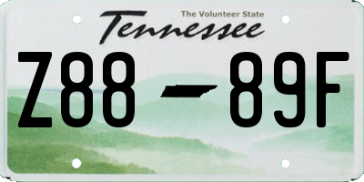 TN license plate Z8889F