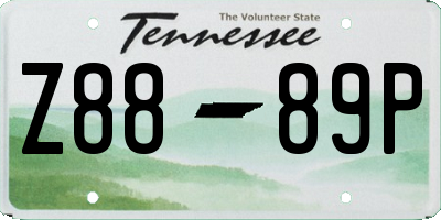 TN license plate Z8889P