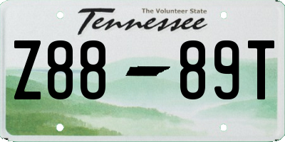 TN license plate Z8889T