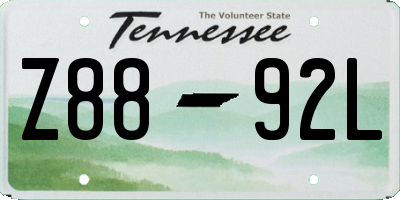 TN license plate Z8892L