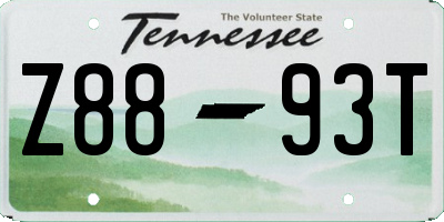 TN license plate Z8893T