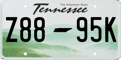 TN license plate Z8895K