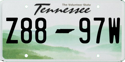 TN license plate Z8897W