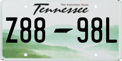 TN license plate Z8898L