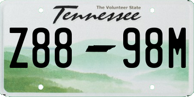 TN license plate Z8898M
