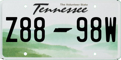 TN license plate Z8898W