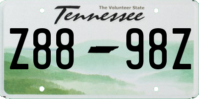 TN license plate Z8898Z