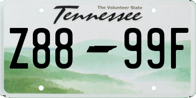 TN license plate Z8899F