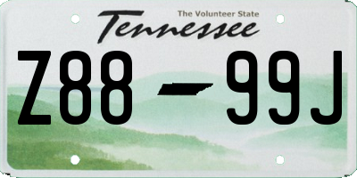 TN license plate Z8899J