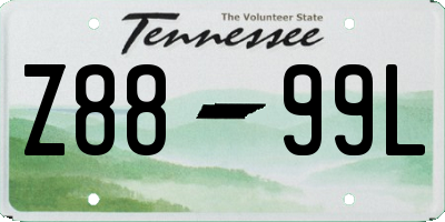 TN license plate Z8899L
