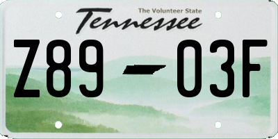 TN license plate Z8903F