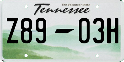 TN license plate Z8903H