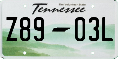 TN license plate Z8903L
