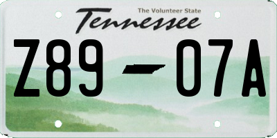 TN license plate Z8907A