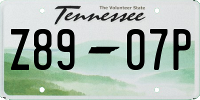 TN license plate Z8907P