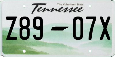 TN license plate Z8907X
