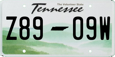 TN license plate Z8909W
