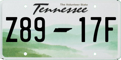 TN license plate Z8917F