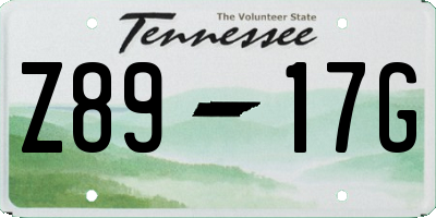 TN license plate Z8917G