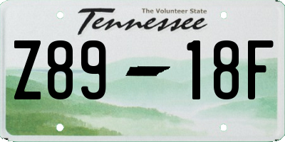 TN license plate Z8918F