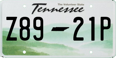 TN license plate Z8921P