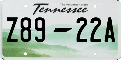 TN license plate Z8922A