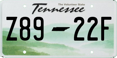 TN license plate Z8922F