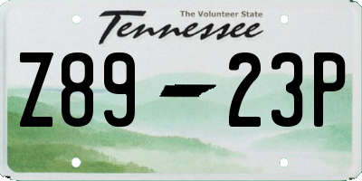 TN license plate Z8923P