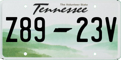 TN license plate Z8923V
