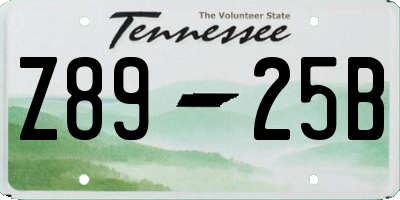 TN license plate Z8925B