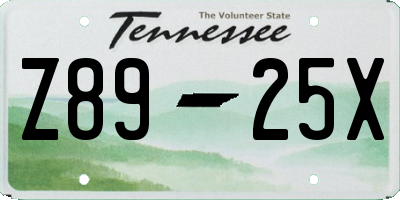 TN license plate Z8925X