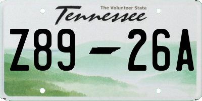 TN license plate Z8926A