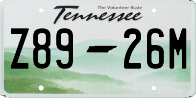 TN license plate Z8926M