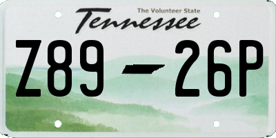 TN license plate Z8926P