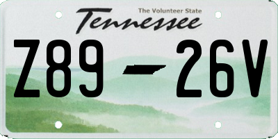 TN license plate Z8926V