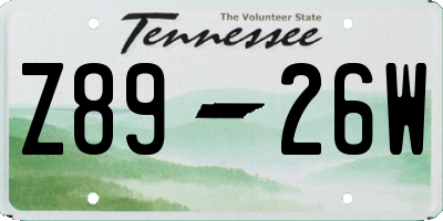 TN license plate Z8926W